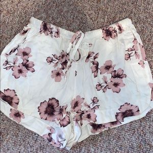 Brandy Melville white and floral shorts
